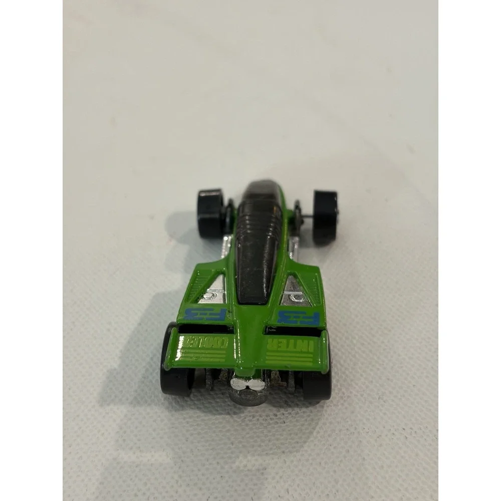 1987 HOT WHEELS F-3 SHADOW INTER COOLED GREEN 1:64 DIECAST JET RACE CAR W/ BLUE